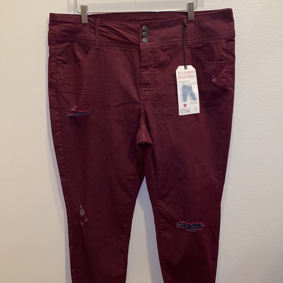 Vanilla Star Jegging Sz 8 Burgundy 